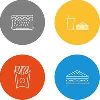 cream cake and lunch bistro Icon vector