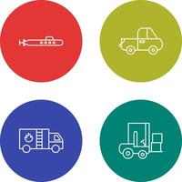 Submarine and Pickup Icon vector