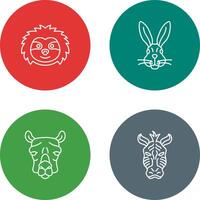 Sloth and Rabbit Icon vector