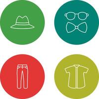 sombrero y hipster estilo icono vector