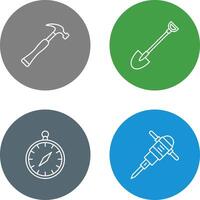 Shovel and Nail Icon vector