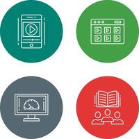 Smartphone and Online Course Icon vector