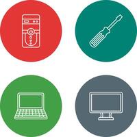 Cpu and Screw driver Icon vector