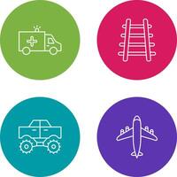 Ambulance and Train tack Icon vector