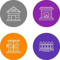 Dog House and Fireplace Icon vector