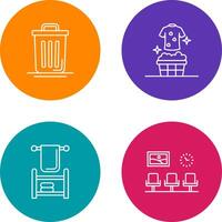 Trash Can and Laundary Icon vector