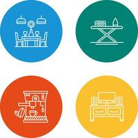 Iron Board and Table Icon vector