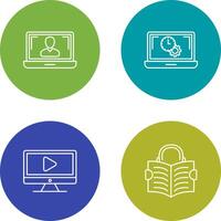 Flex Time and Online Lesson Icon vector
