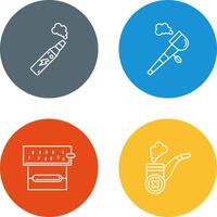 Electronic Cigarette and Pipe Of Peace Icon vector