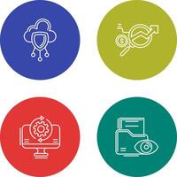 Data Protection and Data Research Icon vector