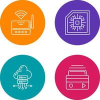 Wifi Router and Chip Icon vector