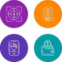 Target and Light Bulb Icon vector