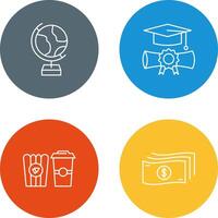 Globe and Graduation Icon vector