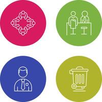 Staff Meeting and Employee Interview Icon vector