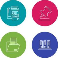 Fax Machine and Pin Icon vector