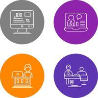 Online Job and Online Job Interview Icon vector