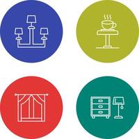 Lamp and Coffee Table Icon vector