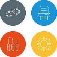 Handcuffs and Paper Shredder Icon vector