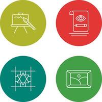 canvas and sketch Icon vector