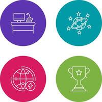 Desktop and Saturn Icon vector
