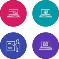 Online Stats and Online Study Icon vector