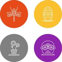 Dragonfly and Easter Icon vector