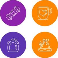 Skateboard and Mug Icon vector