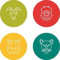 Goat and Gorilla Icon vector