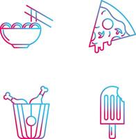 Chinese food and Pizza Icon vector