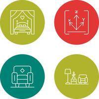 Bed and Axis Icon vector