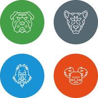 Bulldog and leopard Icon vector