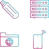 usb drive and server Icon vector