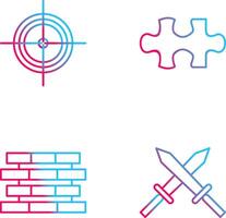 Target and Puzzle Piece Icon vector