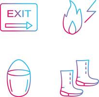 exit and electricity fire Icon vector