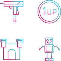 Gun and 1UP Icon vector