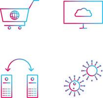 global compras y nube sistema icono vector