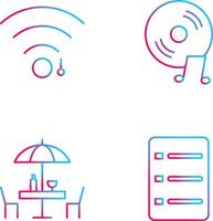 Wifi firmar y música discos compactos icono vector