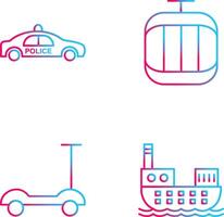 Police Car and Cable Car Icon vector