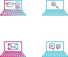 Online Degree and Find on Internet Icon vector