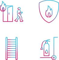 running from fire and fire shield Icon vector