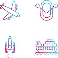 Landing Airplane and Dinghy Icon vector