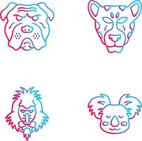 Bulldog and leopard Icon vector