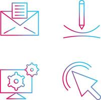 correo electrónico documentos y dibujar curva icono vector