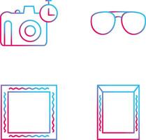 lentes y Temporizador en cámara icono vector