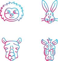 Sloth and Rabbit Icon vector