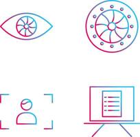 eye and optical diaphram Icon vector