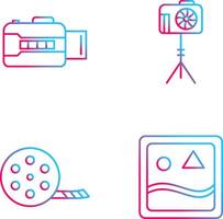 open camera and camera stand Icon vector