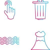 danger of hand press and garbage Icon vector