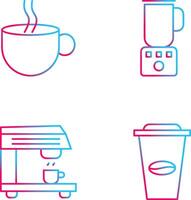 Hot Coffee and Coffee Blender Icon vector