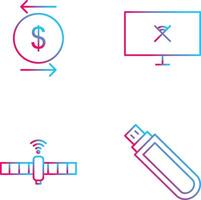 transacción y desconectado red icono vector